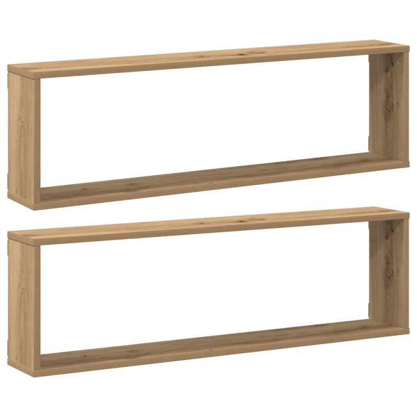 ARDEBO.de - Würfel-Wandregale 2 Stk. Artisan-Eiche 100x15x30 Holzwerkstoff