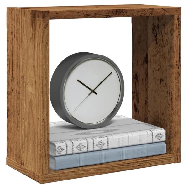 ARDEBO.de - Würfel-Wandregale 6 Stk. Altholz-Optik 30x15x30 Holzwerkstoff