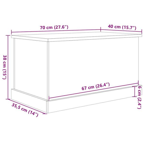 Aufbewahrungstruhe Altholz-Optik 70x40x38 cm Holzwerkstoff