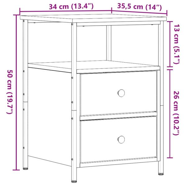 Nachttische 2 Stk. Altholz-Optik 34x35,5x50 cm Holzwerkstoff