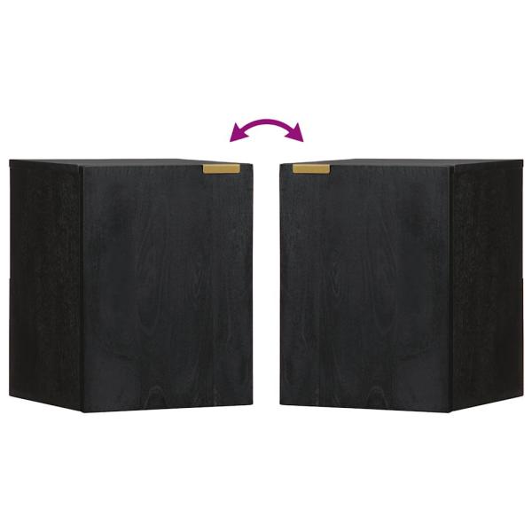 Bad-Hängeschrank Schwarz 38x33x48 cm Holzwerkstoff