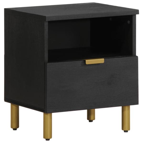 ARDEBO.de - Nachttisch Schwarz 40x33x46 cm Holzwerkstoff