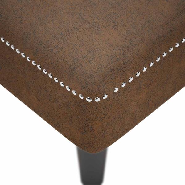 Chaiselongue mit Kissen und Rechter Armlehne Braun Kunstleder