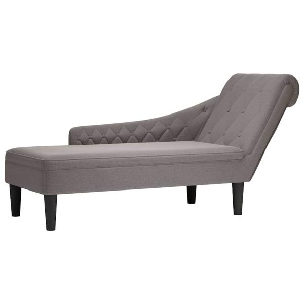 ARDEBO.de - Chaiselongue mit Kissen und Rechter Armlehne Taupe Stoff