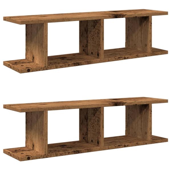 ARDEBO.de - Wandregale 2 Stk. Altholz-Optik 90x18x20 cm Holzwerkstoff