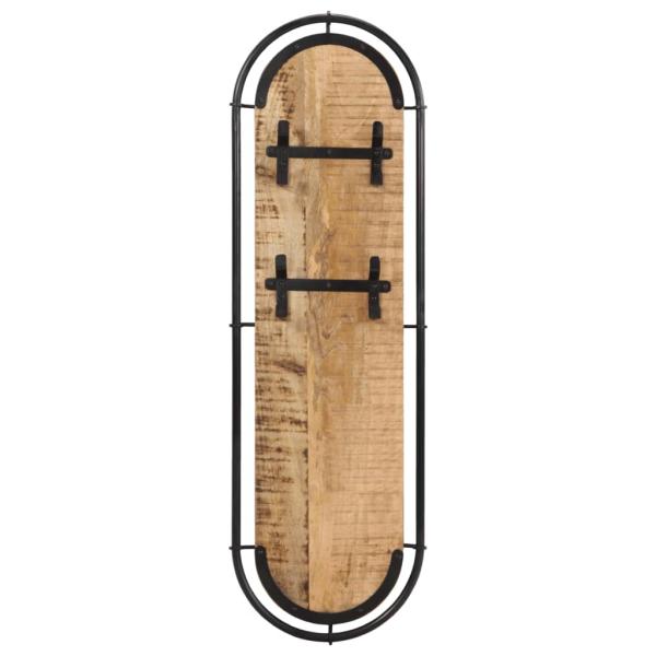 ARDEBO.de - Wandgarderoben mit 4 Haken 2 Stk. Raues Mangoholz