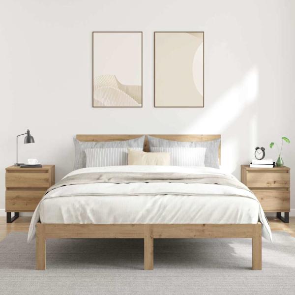 ARDEBO.de - Nachttische 2 Stk. Artisan-Eiche 40x35x50 cm Holzwerkstoff