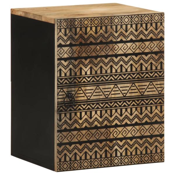 ARDEBO.de - Bad-Hängeschrank Schwarz 38x33,5x48 cm Massivholz Mango