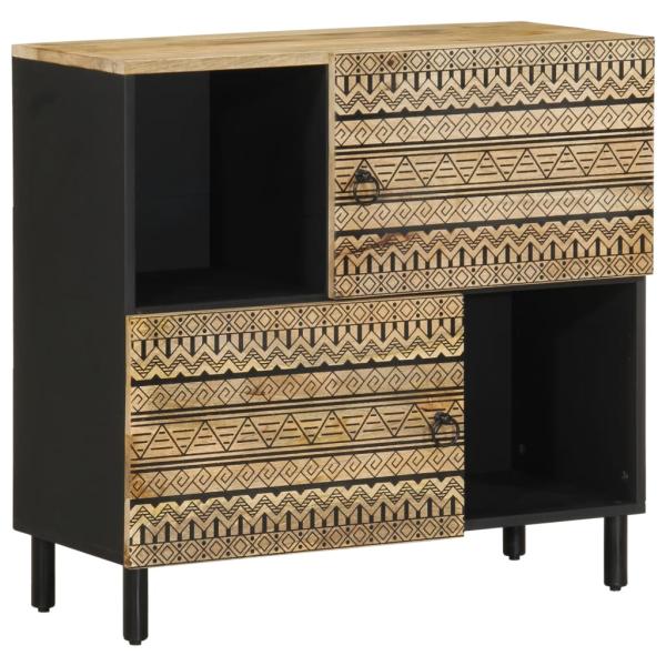ARDEBO.de - Sideboard 80x33,5x75 cm Raues Mangoholz