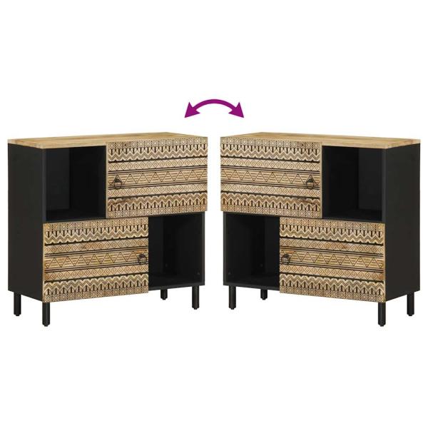 Sideboard 80x33,5x75 cm Raues Mangoholz