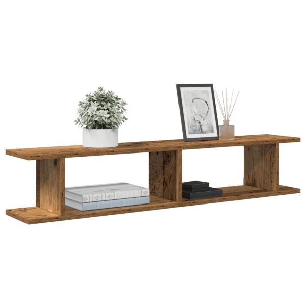 ARDEBO.de - Wandregale 2 Stk. Altholz-Optik 105x18x20 cm Holzwerkstoff