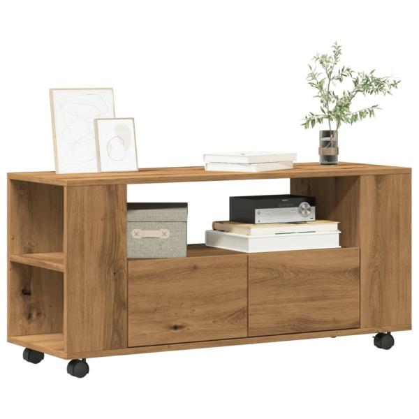 ARDEBO.de - TV-Schrank mit Rollen Artisan-Eiche 102x34,5x43cm Holzwerkstoff