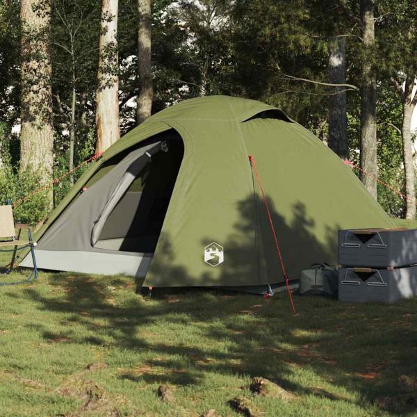 ARDEBO.de - Kuppel-Campingzelt 4 Personen Olivgrün Wasserdicht