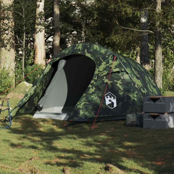 ARDEBO.de - Tunnelzelt 2 Personen Camouflage Wasserdicht
