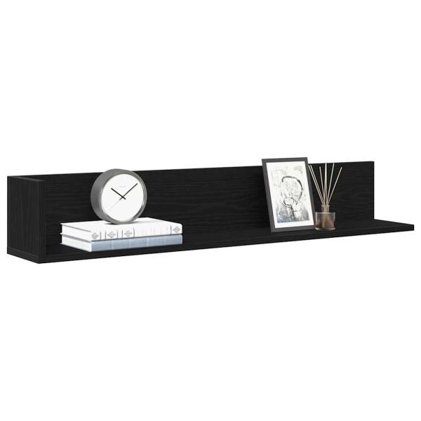 ARDEBO.de - Wandregale 2 Stk. Schwarz 100x16,5x16,5 cm Holzwerkstoff