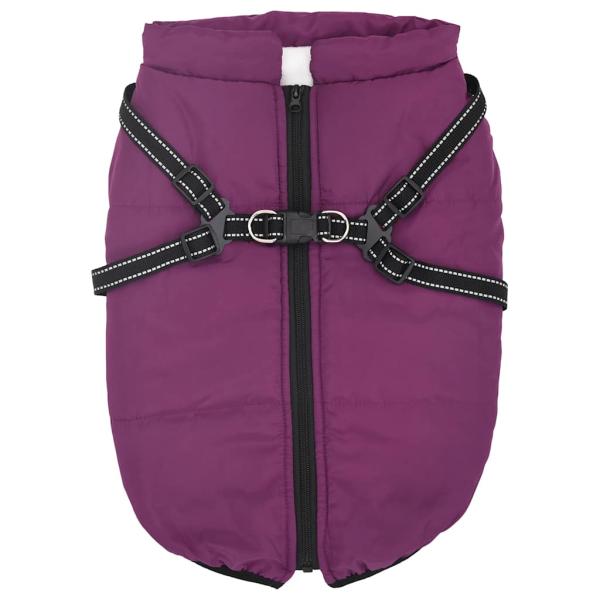 Hundemantel mit Geschirr Wasserdicht Reflektierend Lila 6XL