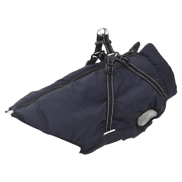 ARDEBO.de - Hundemantel mit Geschirr Wasserdicht Marineblau 5XL