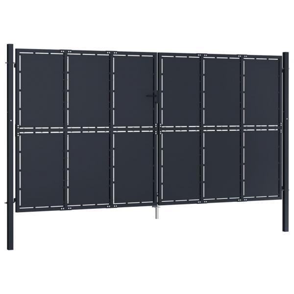 ARDEBO.de - Gartentor Stahl 400 x 200 cm Anthrazit