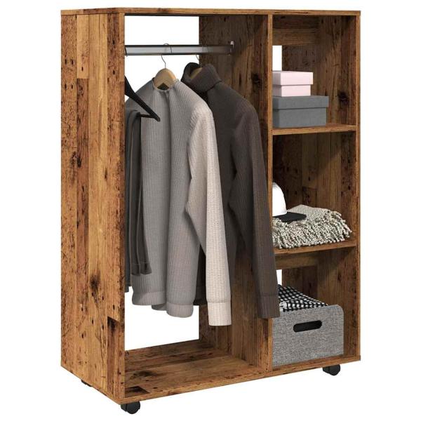 ARDEBO.de - Kleiderständer Altholz-Optik 80x40x110 cm Holzwerkstoff
