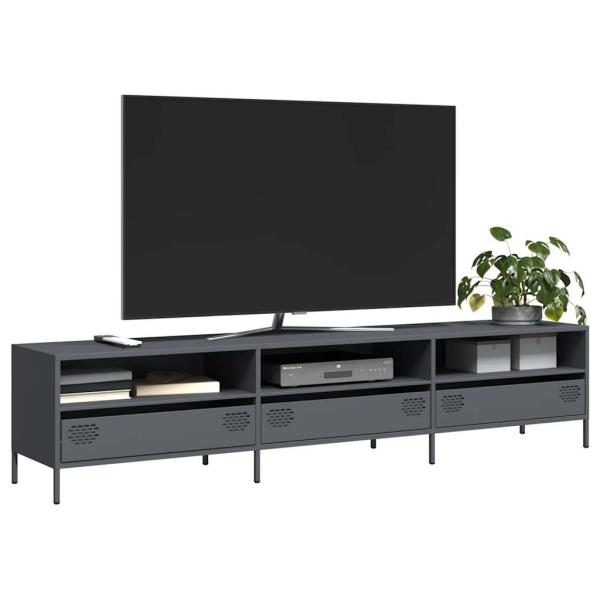 ARDEBO.de - TV-Schrank Anthrazit 202x39x43,5 cm Kaltgewalzter Stahl
