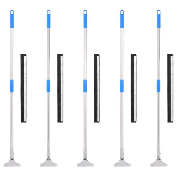 ARDEBO.de - Wasserschieber mit Stielen 5 Stk. 55x119,5 cm Stahl und Gummi