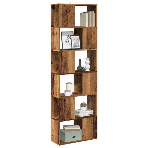 ARDEBO.de - Bücherregal/Raumteiler Altholz-Optik 60x24x186 cm