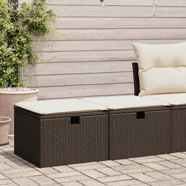 ARDEBO.de - 2-tlg. Garten-Sofagarnitur mit Kissen Braun Poly Rattan Akazie