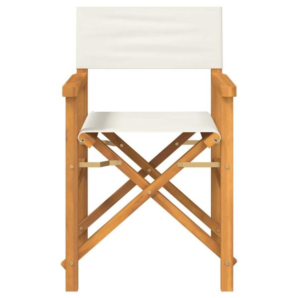 Regiestuhl Klappbar Creme Massivholz Teak