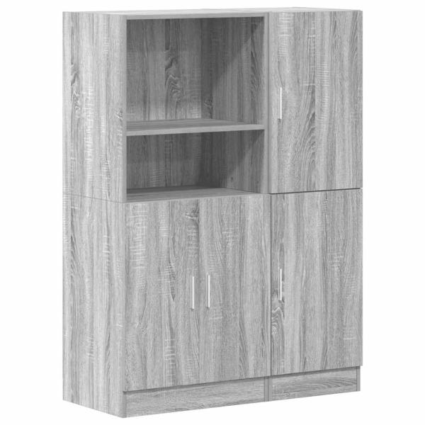 ARDEBO.de - 2-tlg. Küchenschrank-Set Grau Sonoma Holzwerkstoff