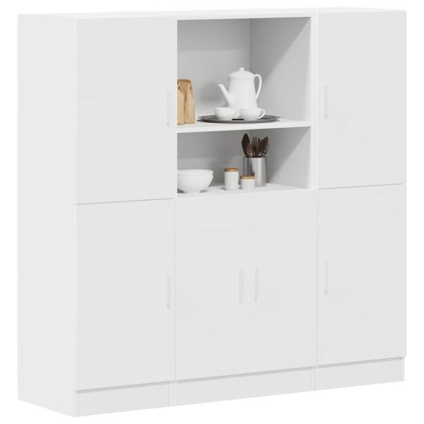 ARDEBO.de - 3-tlg. Küchenschrank-Set Weiß Holzwerkstoff