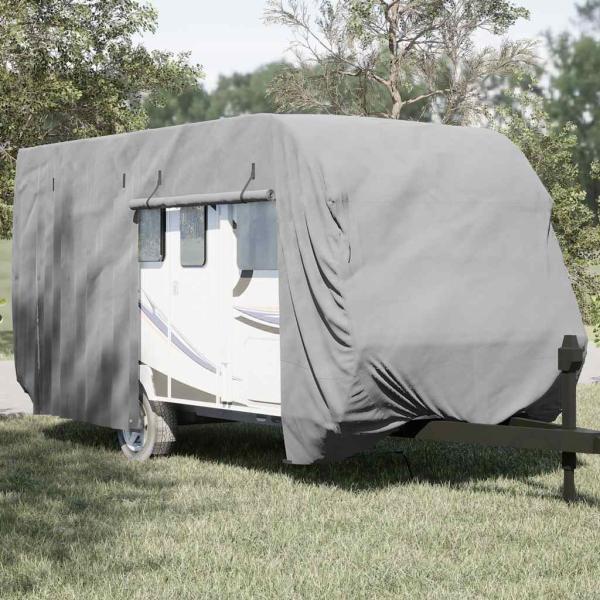 ARDEBO.de - Schutzhülle für Wohnwagen Grau 610x250x220 cm Vliesstoff
