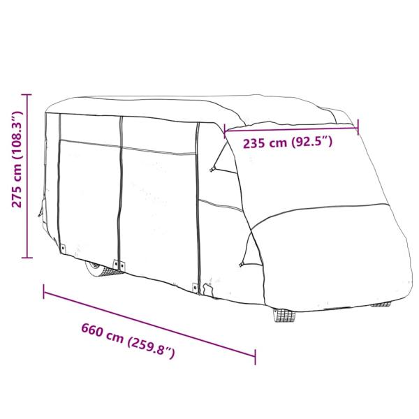 Schutzhülle für Wohnmobil Grau 660x235x275 cm Vliesstoff