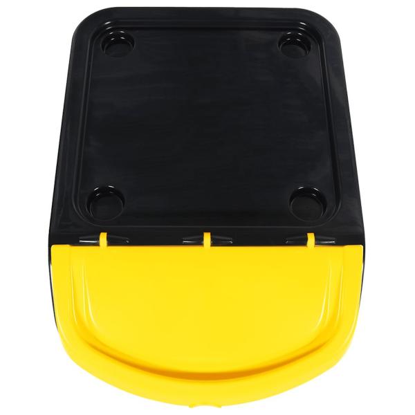 Abfallbehälter mit Deckeln 3 Stk. Stapelbar Schwarz PP 78 L