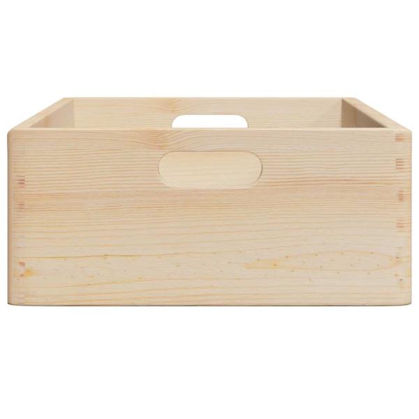 ARDEBO.de - Holzkiste mit Griffen 40x30x13 cm Massivholz Kiefer