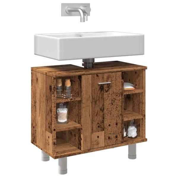 ARDEBO.de - Badschrank Altholz-Optik 60x32x53,5 cm Holzwerkstoff
