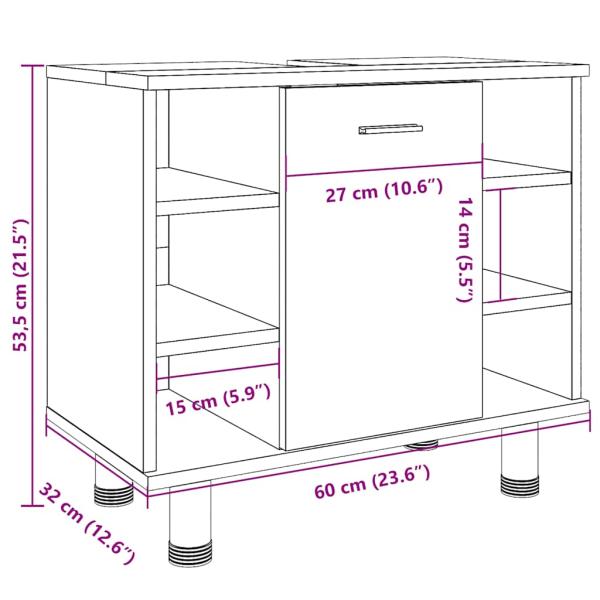 Badschrank Altholz-Optik 60x32x53,5 cm Holzwerkstoff