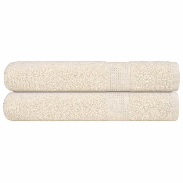 ARDEBO.de - Saunatücher 2 Stk. Creme 80x200 cm 360 g/m² 100% Baumwolle