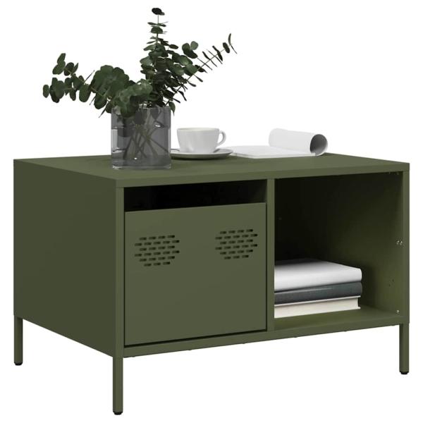 ARDEBO.de - Couchtisch Olivgrün 68,5x50x43,5 cm Kaltgewalzter Stahl