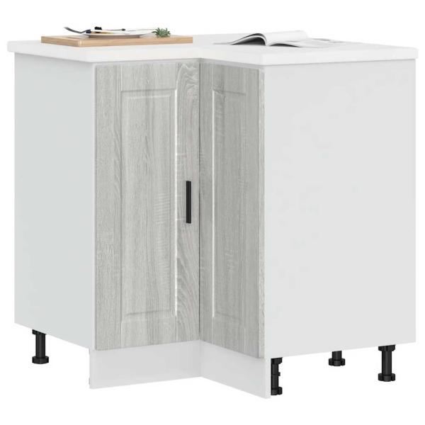 ARDEBO.de - Küchen-Eckunterschrank Porto Grau Sonoma Holzwerkstoff