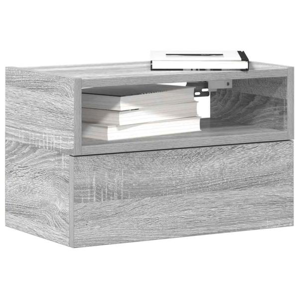 ARDEBO.de - Wand-Nachttische 2 Stk. Grau Sonoma 45x26x28,5 cm