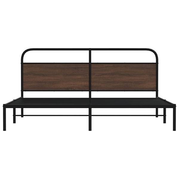 Metallbett ohne Matratze Braun Eichen-Optik 183x213 cm