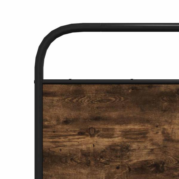 Metallbett ohne Matratze Räuchereiche 137x190 cm