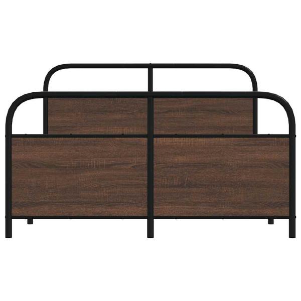 Metallbett ohne Matratze Braun Eichen-Optik 140x200 cm