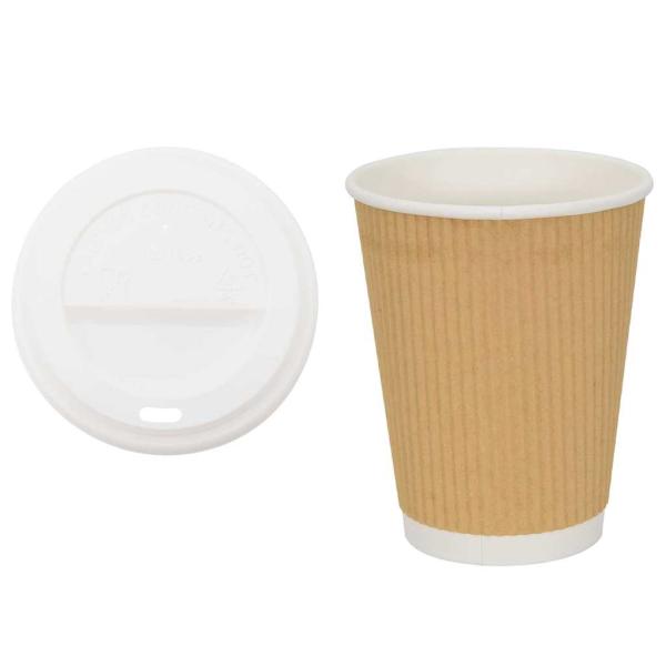 ARDEBO.de - Pappbecher mit Deckeln 1000 Stk. 16oz 400ml