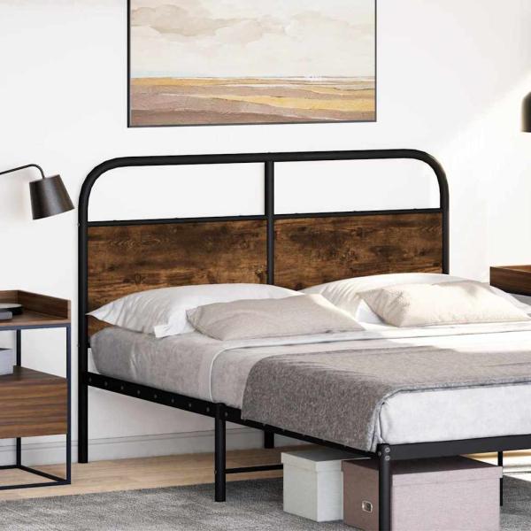 Kopfteil Räuchereiche 120 cm Stahl und Holzwerkstoff