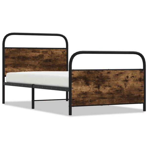 Bettgestell ohne Matratze 107x203 cm Räuchereiche Holzwerkstoff