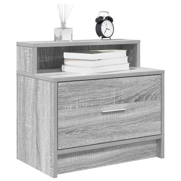 ARDEBO.de - Nachttische mit Schublade 2 Stk. Grau Sonoma 51x31x47 cm