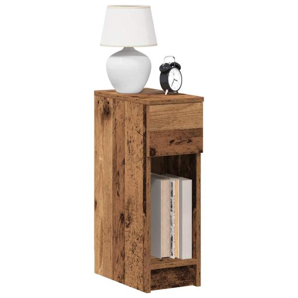 ARDEBO.de - Nachttisch mit Schublade Altholz-Optik 20x36x60 cm