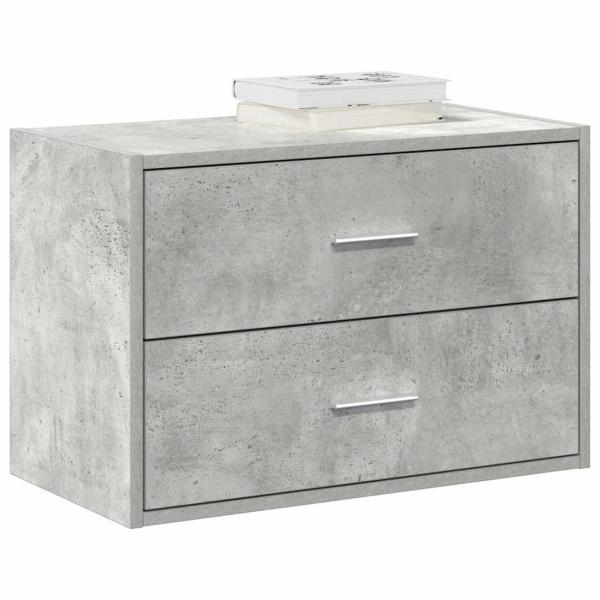 ARDEBO.de - Schrank mit 2 Schubladen Betongrau 60x31x40 cm Holzwerkstoff