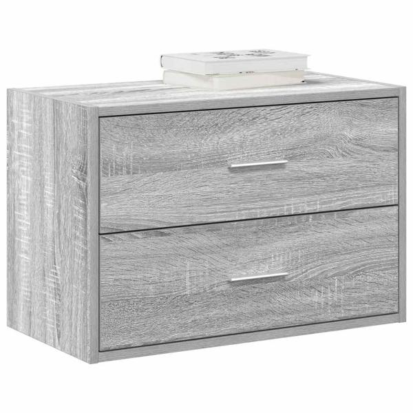 ARDEBO.de - Schrank mit 2 Schubladen Grau Sonoma 60x31x40 cm Holzwerkstoff